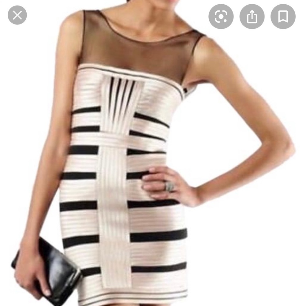 BCBG Maxazria champagne cocktail dress